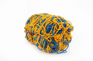 Siatka do bramki 7,32x2,44 PP/b 4 mm 200/200 żółto-niebieska