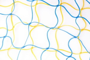 Siatka do bramki 3x2 PE 4 mm 80/100 żółto/niebieska