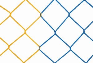 Siatka do bramki 3x2 PP/b 4 mm 80/100 żółto-niebieska